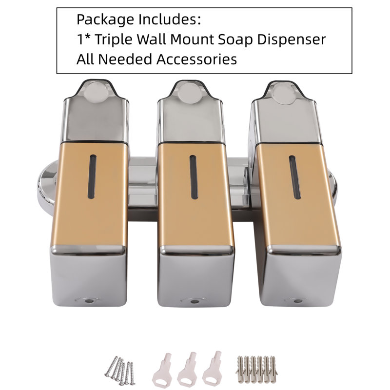 Latitude Run® Triple Wall Mount Shower Pump Soap Dispenser & Reviews